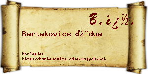 Bartakovics Édua névjegykártya